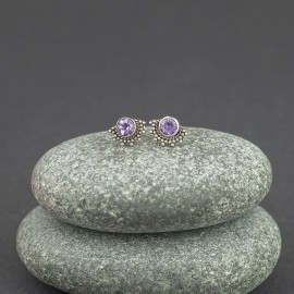 Srebrne sztyfty z ametystem