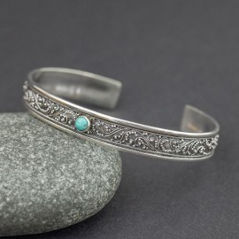 Srebrna bransoletka z turkusem