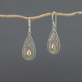 Srebrne kolczyki ze złotem 18K