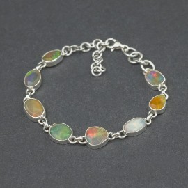 Srebrna bransoletka z opali australijskich