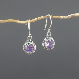 Srebrne kolczyki z ametystem