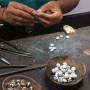 Srebrne koła z odrobiną złota 18K