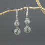Srebrne kolczyki z zielonym ametystem